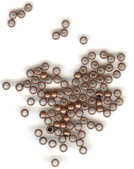 100 3mm Smooth Antique Copper Crimps