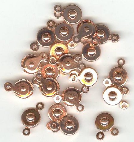 20 7mm Bright Copper Plated Button Clasps