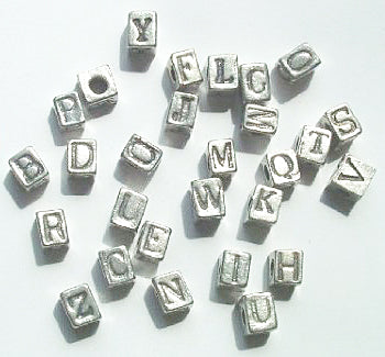 I - Antique Silver Finish Letter Cube
