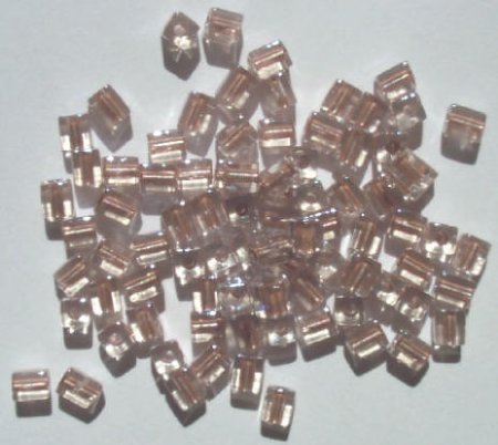10 grams of 4x4mm Colorlined Metallic Copper Miyuki Cubes