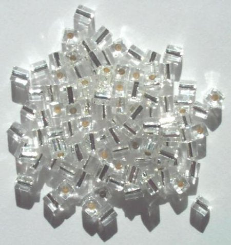10 grams of 4x4mm Silver Lined Crystal Miyuki Cubes
