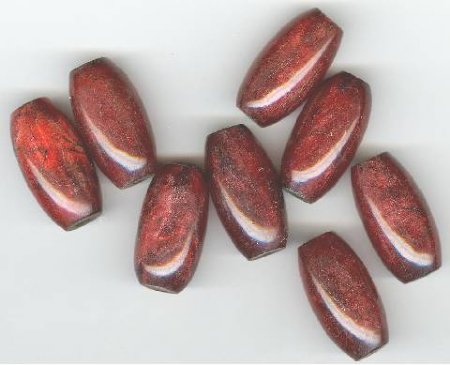 8 26x13mm Oval Crackle Red Resin