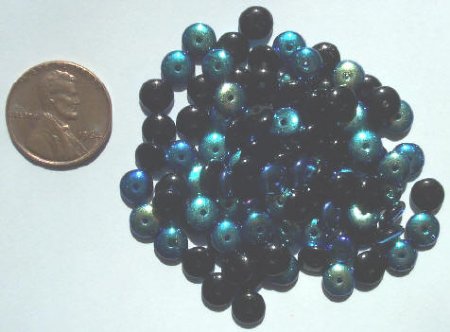 100 2x6mm Black AB Rondelle Beads