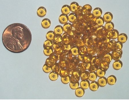 100 2x6mm Transparent Topaz Rondelle Beads