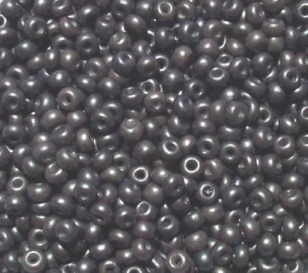 50g 6/0 Matte Metallic Dark Steel Grey Seed Beads