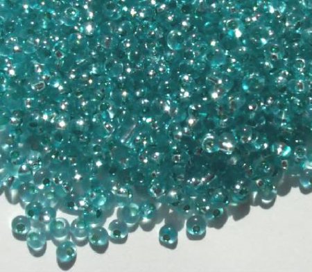 25g 8/0 Silver Lined Turquoise Fringe Drop