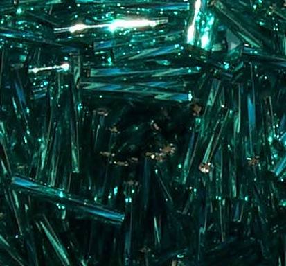 25 Grams 15mm Silver Lined Light Teal Twisted Bugle Beads