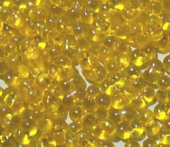 25 grams of 3x7mm Transparent Yellow AB Farfalle Seed Beads