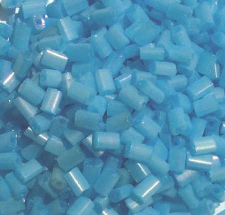 50g 5x4x2mm Iris Milky Blue Tile Beads