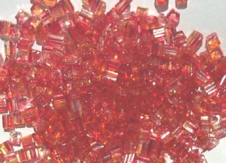 50g 4x3mm Crystal Orange Cherry Tiny Cubes