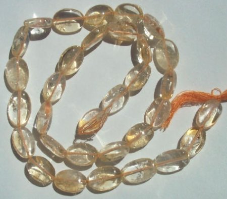 16 inch strand of 12x8mm Citrine Ovals