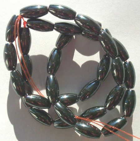 16 inch strand of 13x7mm Oval Magnetic Hematite