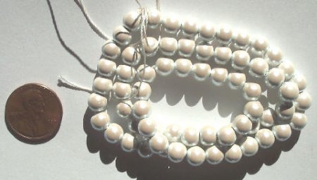 16 inch strand of 6mm Round White Pearl Magnetic Hematite