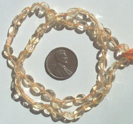 14 inch strand of 8x5mm Citrine Oval Beads