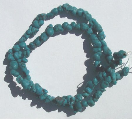 16 inch strand of Small Over Dyed Matte Howlite Turquoise