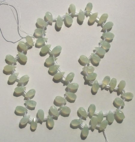 16 inch strand of 10x6mm Faceted Briolette Tear Drop Jade