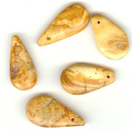 5 20x11x5mm Opaque Amber Tear Drops