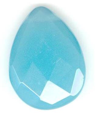 1 30x22mm Faceted Drop Aqua Quartz Pendant