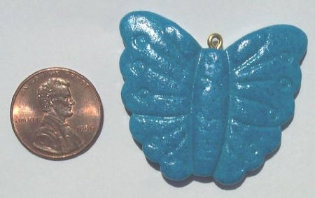 1 33x39mm Carved Howlite Butterfly Pendant with Nickel Eye Pin