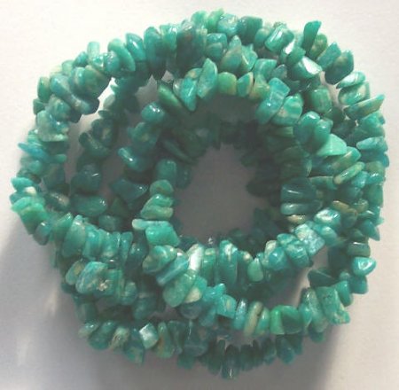 36 inch strand of African Green Jade Chips