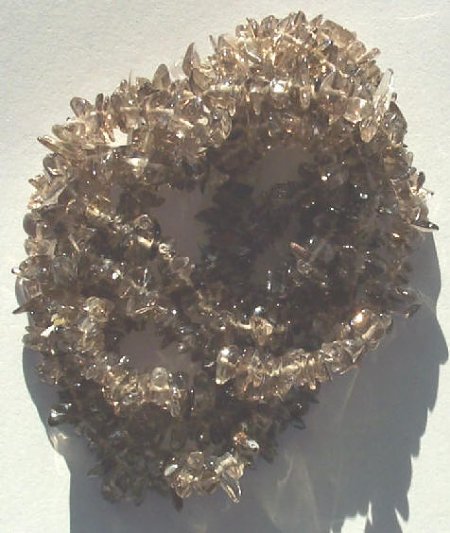 36 inch strand of Smoky Quartz Chips