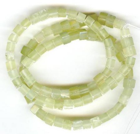 16 inch strand of 4x4mm New Jade Cubes