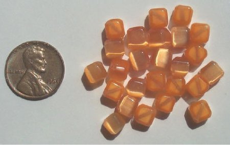 30 6mm Orange Fiber Optic Cubes