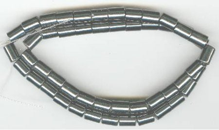 16 inch strand of 8x6mm Magnetic Hematite Tubes