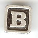1 9mm Silver Slider - Letter B