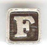 1 9mm Silver Slider - Letter F