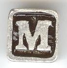 1 9mm Silver Slider - Letter M