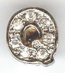 1 9mm Silver Slider with Rhinestones - Letter Q