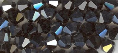 25 4mm Jet Hematite Swarovski Bicone Beads