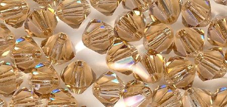 25 Light Colorado Topaz 4mm Bicone Swarovski