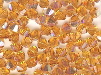 25 Topaz AB 4mm Bicone Swarovski