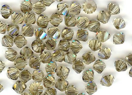 25 4mm Satin Jonquil Bicone Swarovski