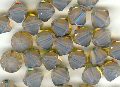 25 Light Grey Opal 6mm Bicone Swarovski
