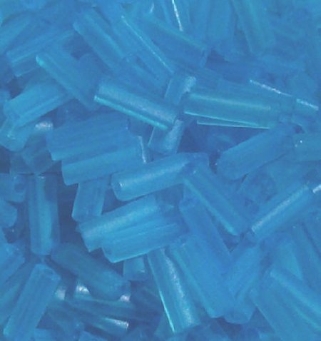 50g 10x3mm Matte Aqua Tile Beads