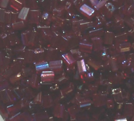 50g 5x4x2mm Garnet AB Lustre Tile Beads