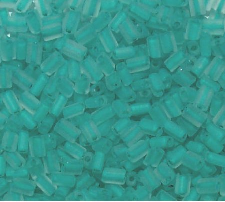 50g 5x4x2mm Matte Teal Lined Crystal Tile Beads