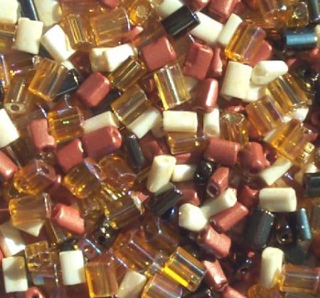 50g 5x4x2mm Topaz Multi Mix Tile Beads