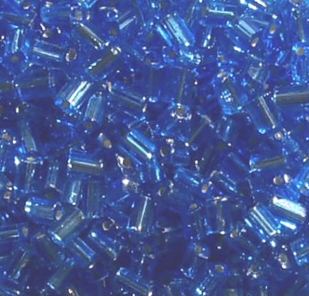50g 5x4x2mm Light Sapphire Silver Lined Tile Beads