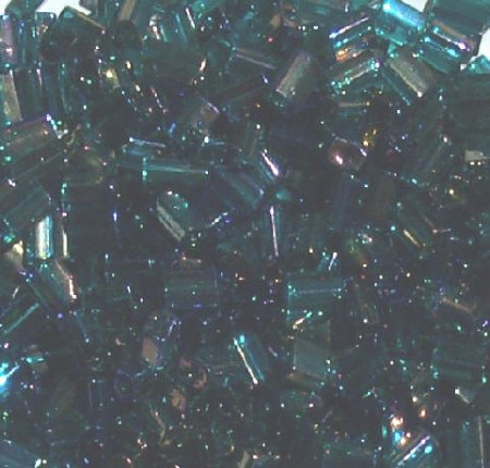 50g 5x4x2mm Transparent Dark Teal AB Tile Beads