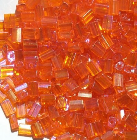 50g 5x4x2mm Transparent Orange AB Tile Beads