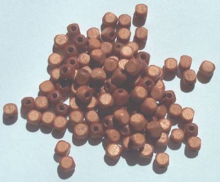 100 5mm Rounded Edge Light Brown Cube Wood Beads