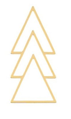 1, 46x21mm Beadwork Gold Plated Tree Pendant / Link
