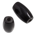 10 13x7mm Black Oval Worked on Bone Beads