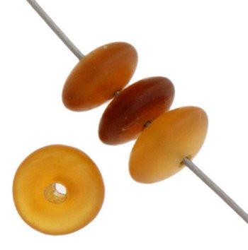 16 Inch Strand of 4x7mm Golden Worked On Horn Beads