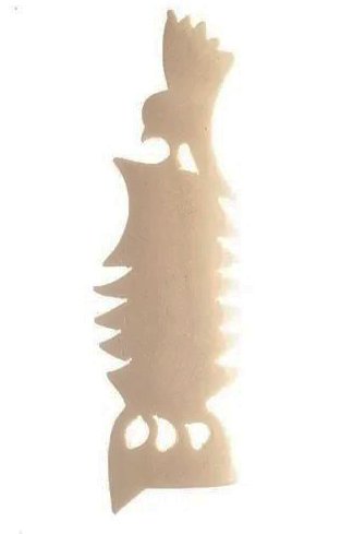 1, 99x29mm White Carved Eagle On Top of Pine Tree Worked on Bone Pendant