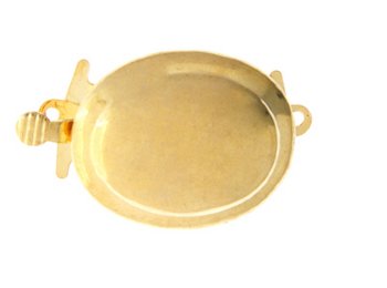 5, 26x17mm Single Strand Plain Oval Gold Box Clasps